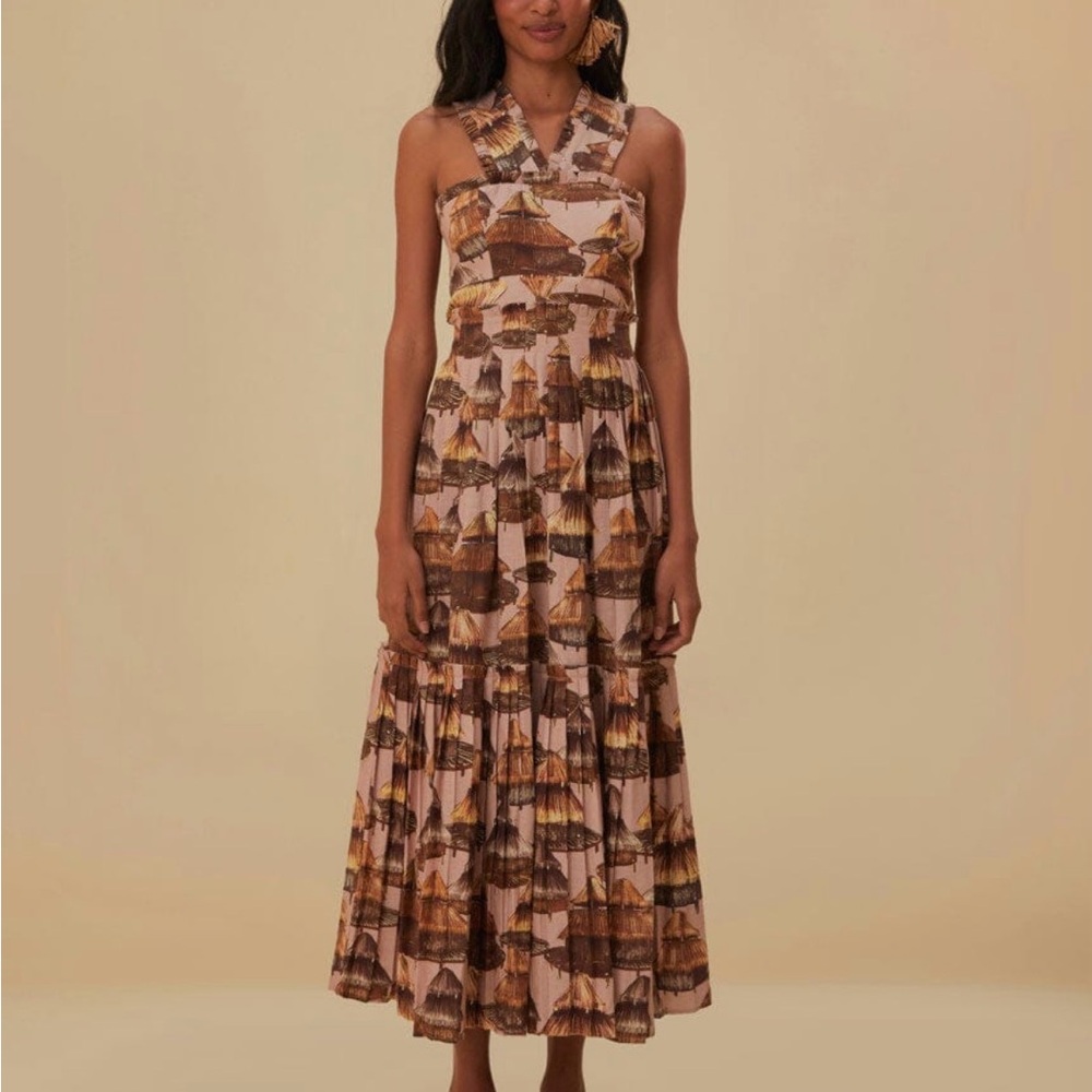 FARM Rio Earthy Toned Midi Dress